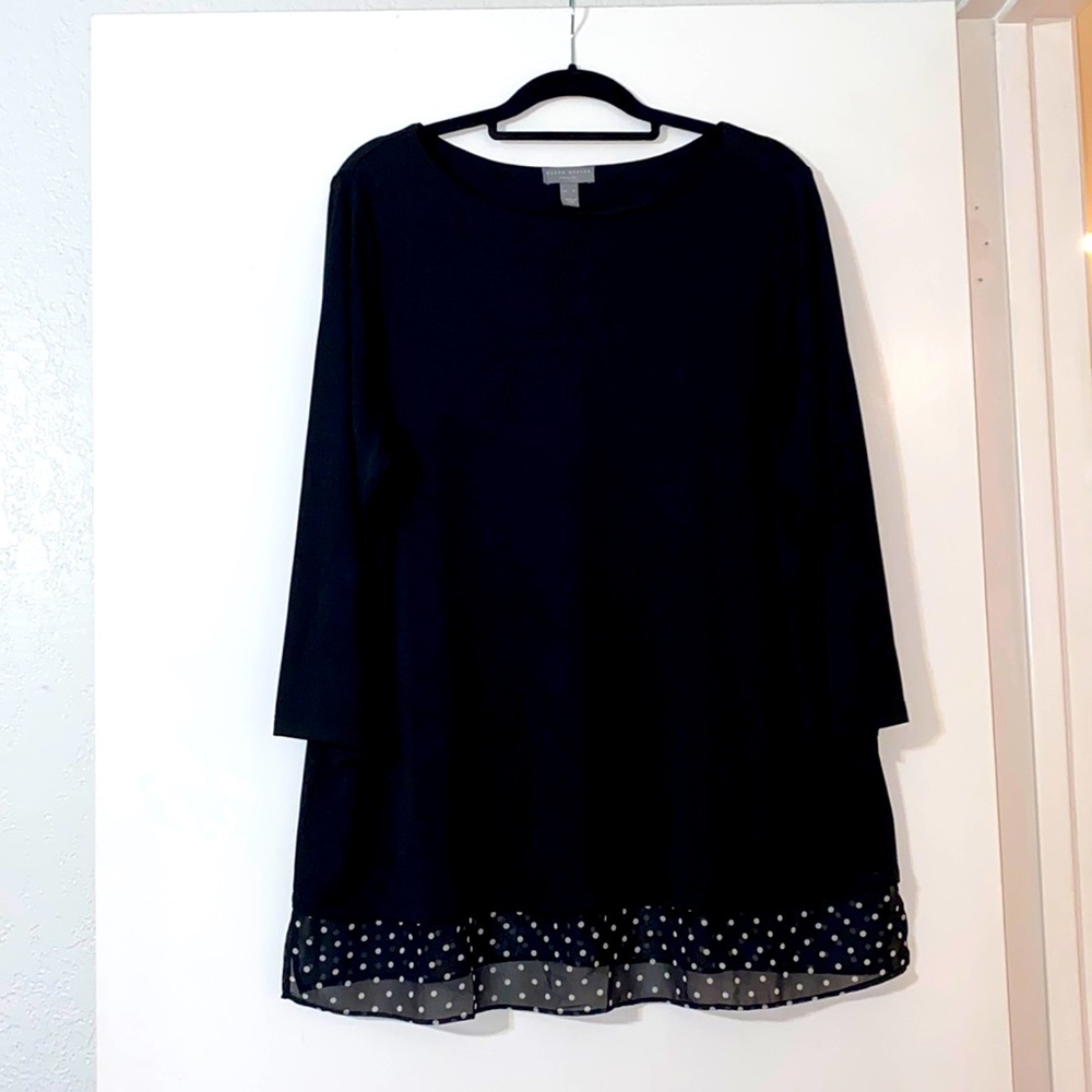 Susan Graver Premier BNWOT Polk a dot Size XL Blouse